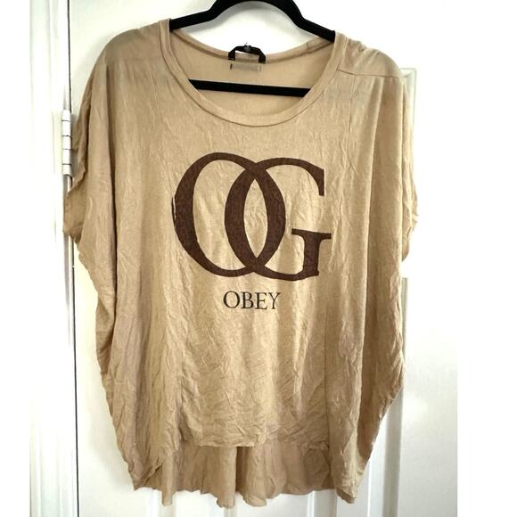 Obey OG Leopard Dolman Sleeve Oversized T-Shirt Soft Logo - Sz Medium - NWT - Picture 2 of 6